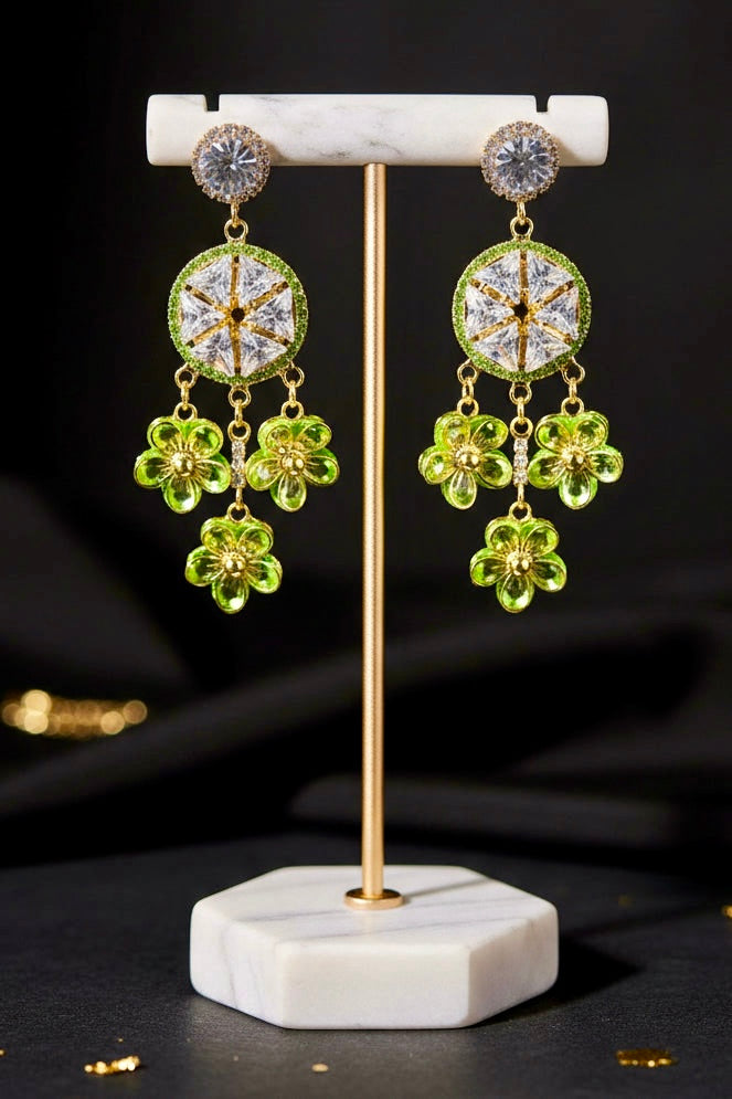 Peridot Blossom Earrings