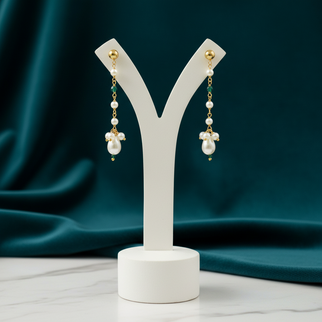 Earrings on elegant holder