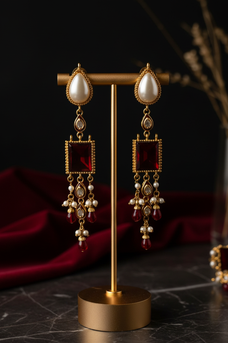 Red Rose Earrings