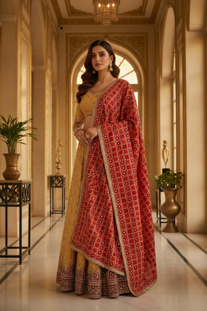 OrangeRays Phulkari Dupatta
