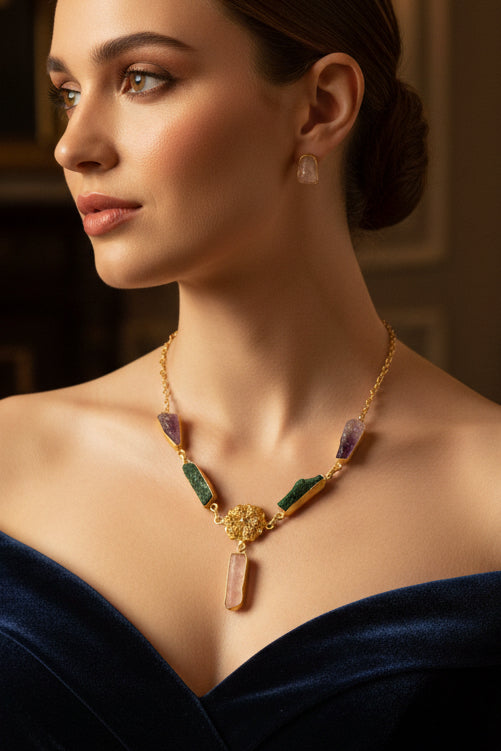 Violet Bloom Necklace Set