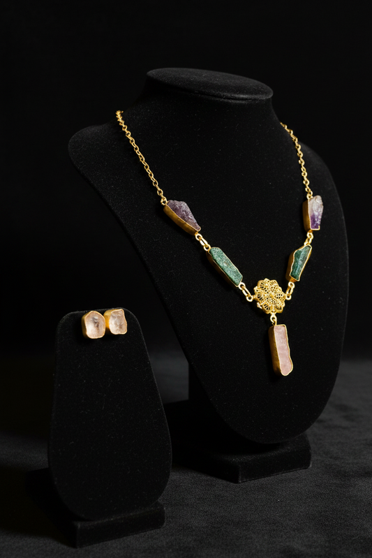 Violet Bloom Necklace Set