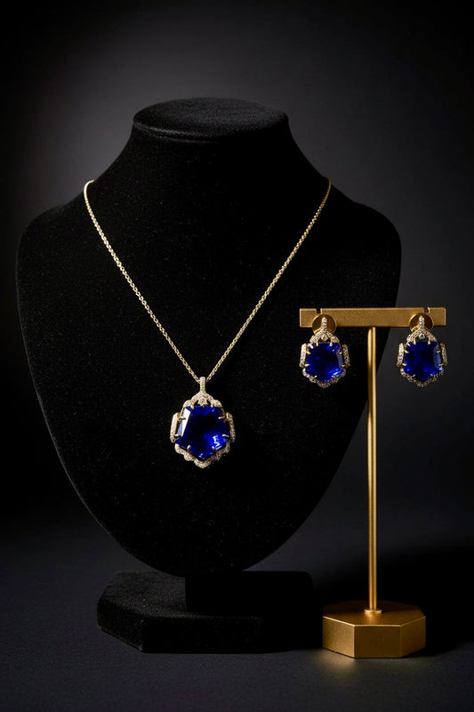 Indigo Lotus Pendent Set