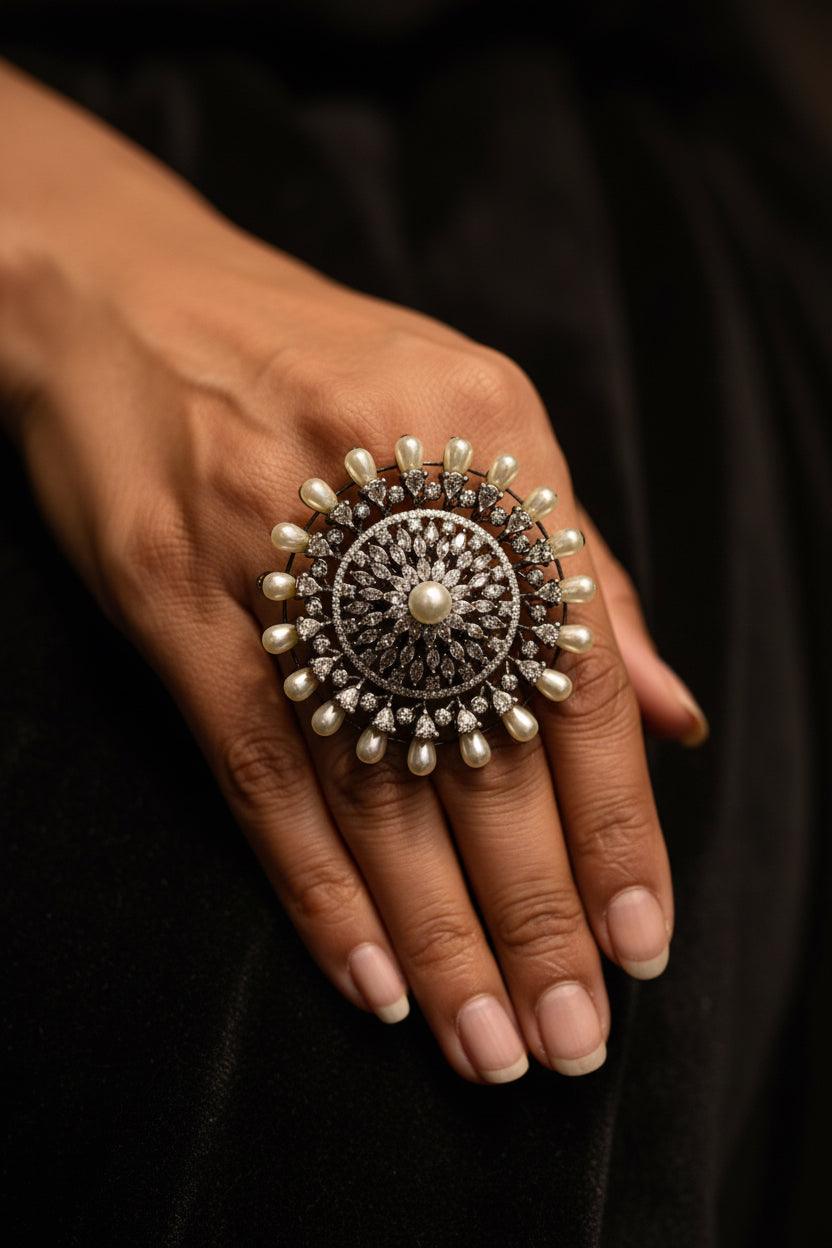 Celestial Bloom Statement Ring