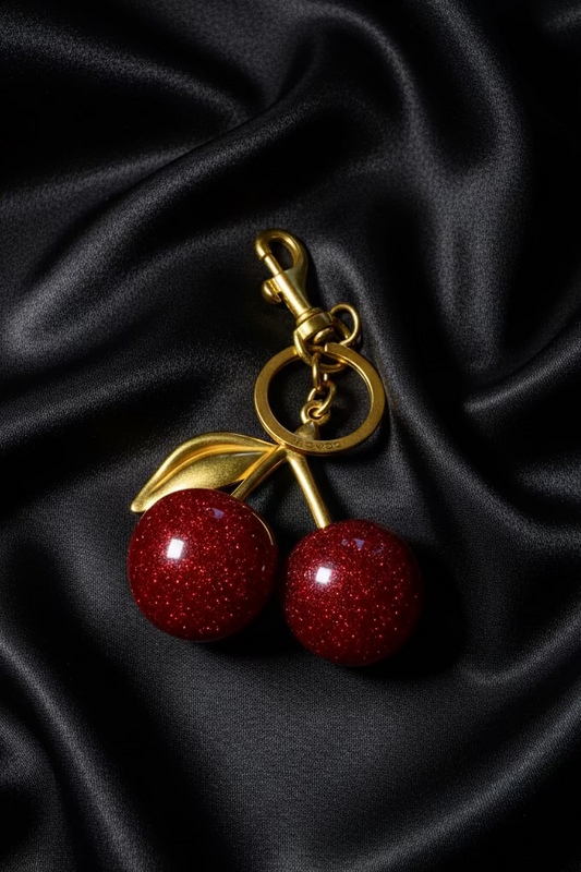 Cherry Glitter Keychain