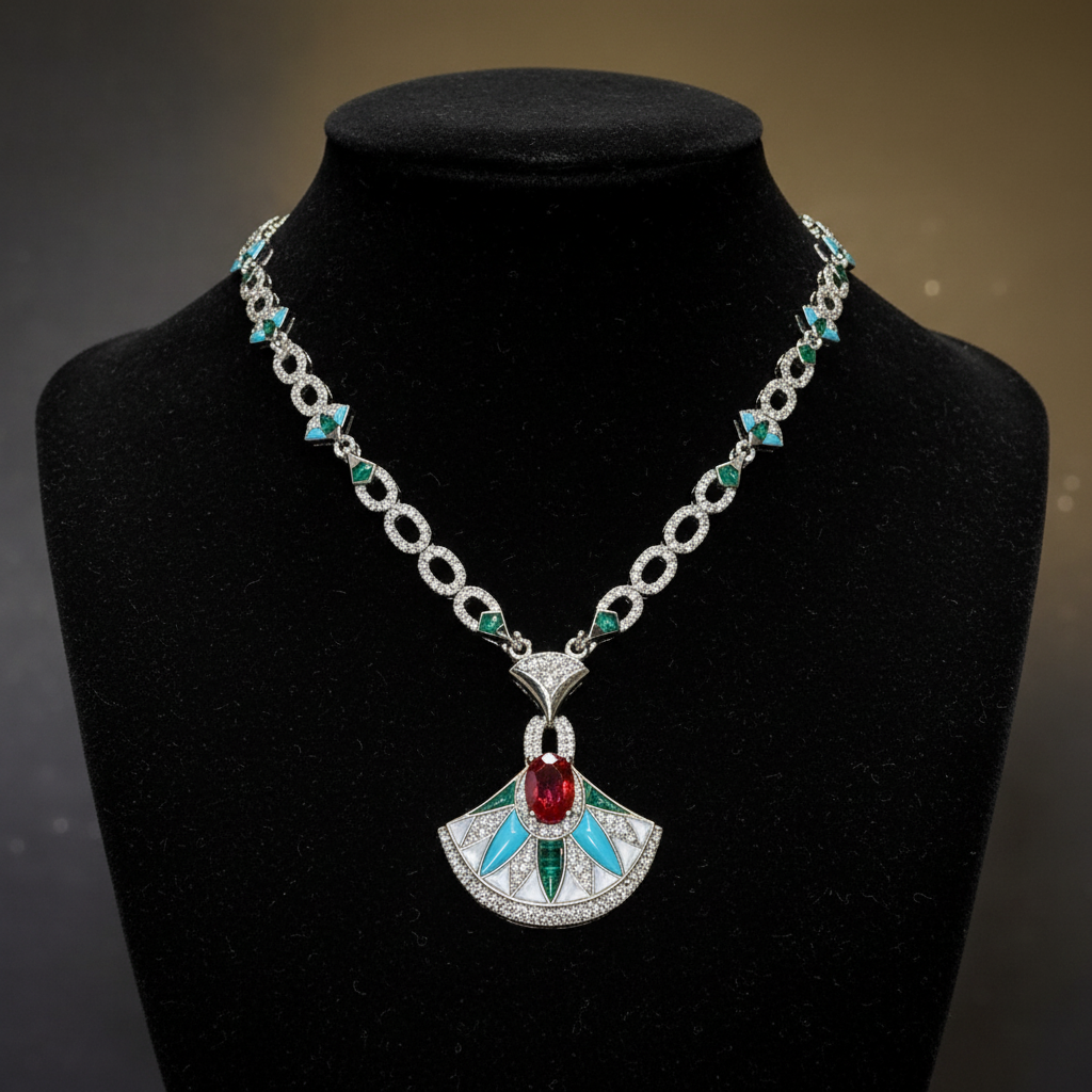 Art Deco Fan Pendant Professional Setting