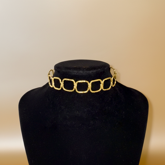 Gold Geometric Link Choker
