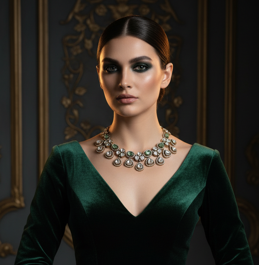Jewelry set worn by model