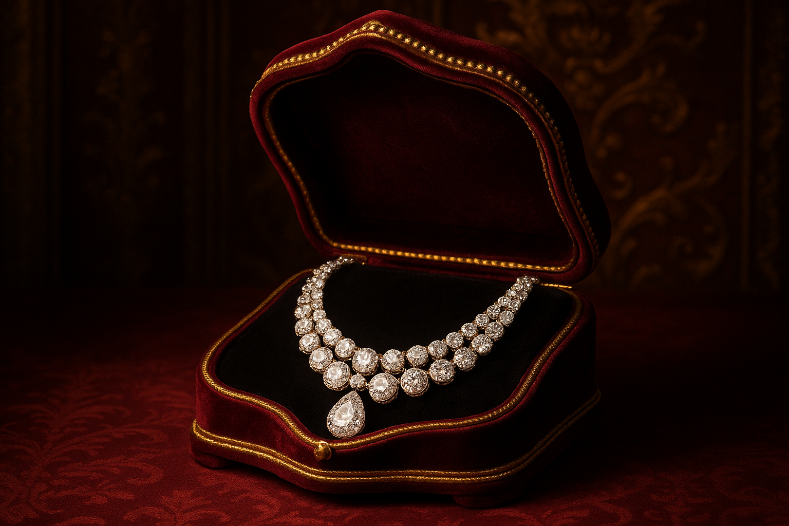 luxury necklace in a regal setting 