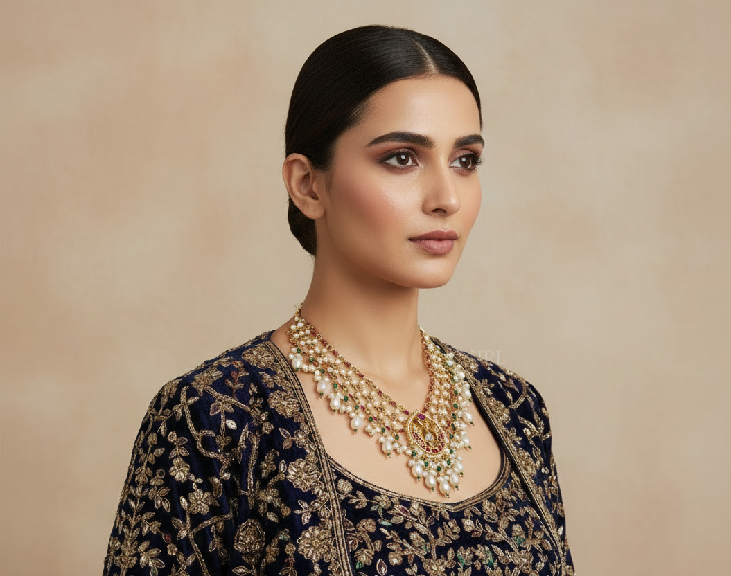 Pearl and Ruby Necklace Set