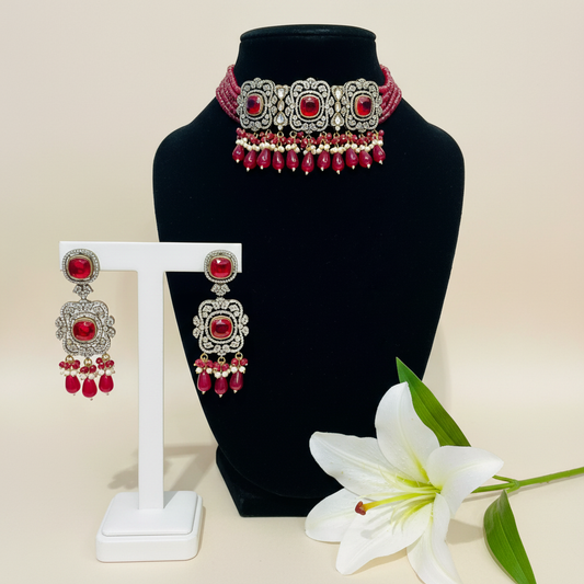 Ruby choker set with new background