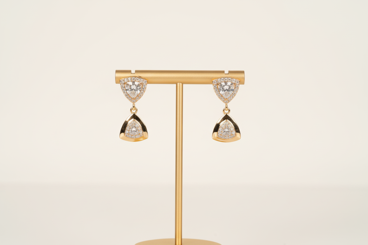 Triangle drop earrings - professional studio