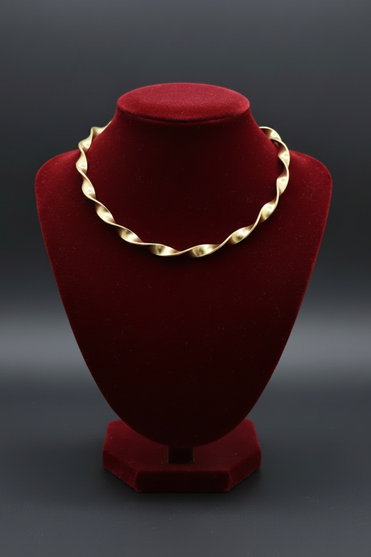 Twisted Gold Collar - Red Velvet Bust Brightened