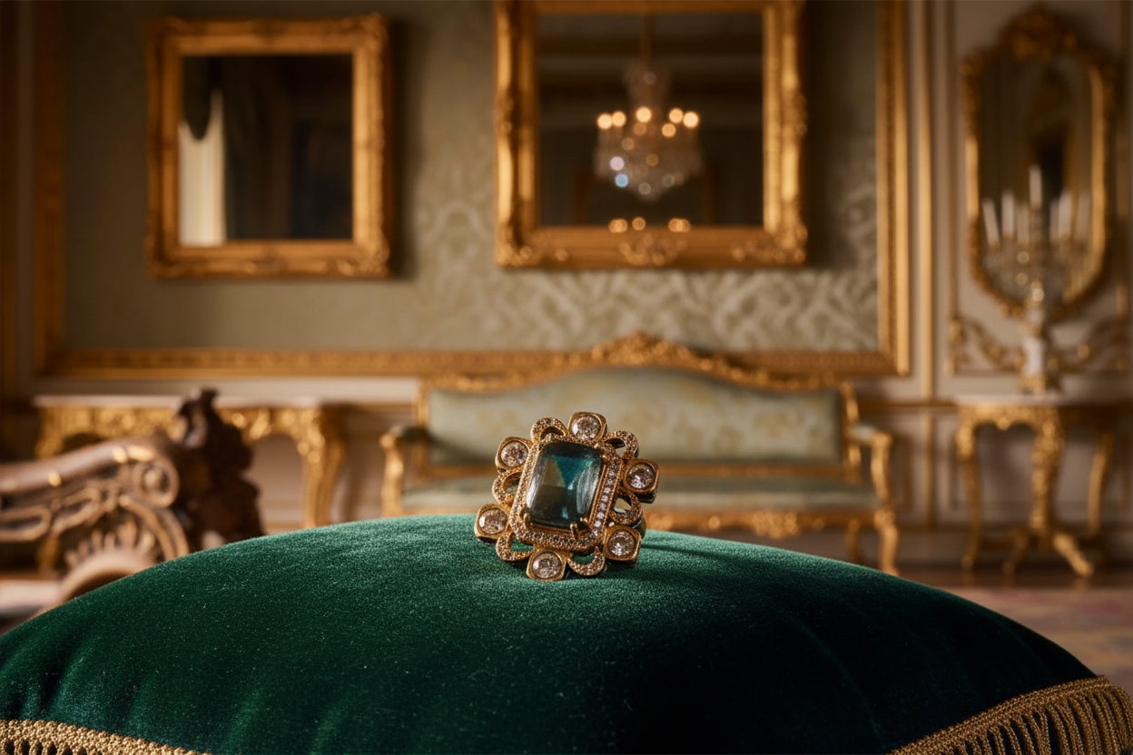 Vintage Blue Stone Ring in Regal Setting