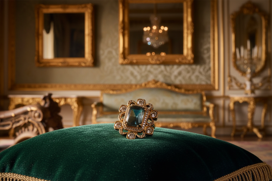 Vintage Blue Stone Ring in Regal Setting